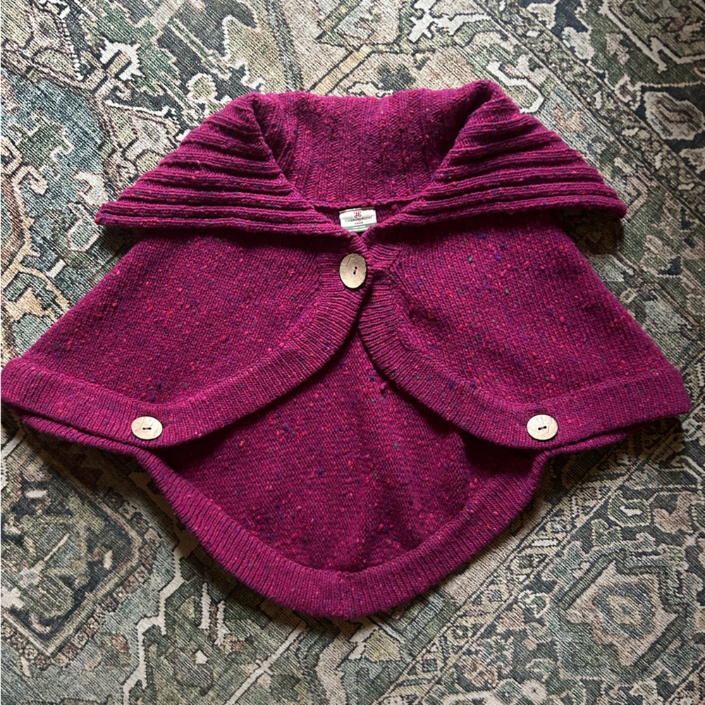 Carraig Donn Irish Wool Knit Poncho